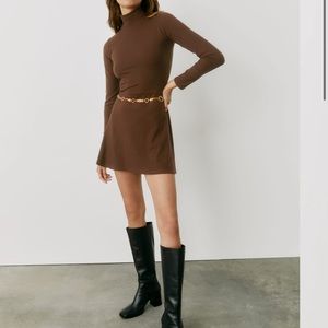 Reformation Maya Knit Dress in Cafe